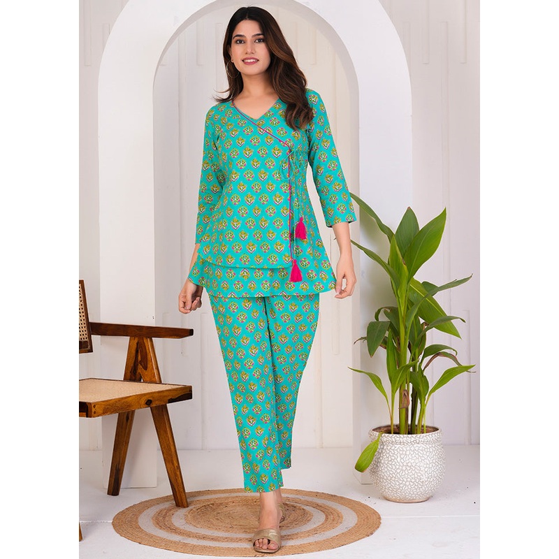 2 Pc Rama Readymade Cotton Coord Top Set - JD986598501