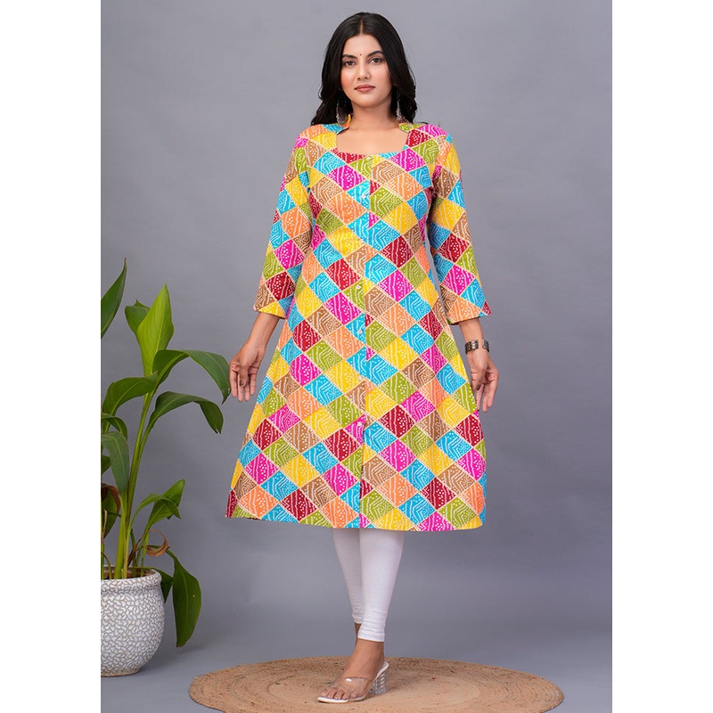 Multicolor Readymade Rayon Kurti - JD986598483
