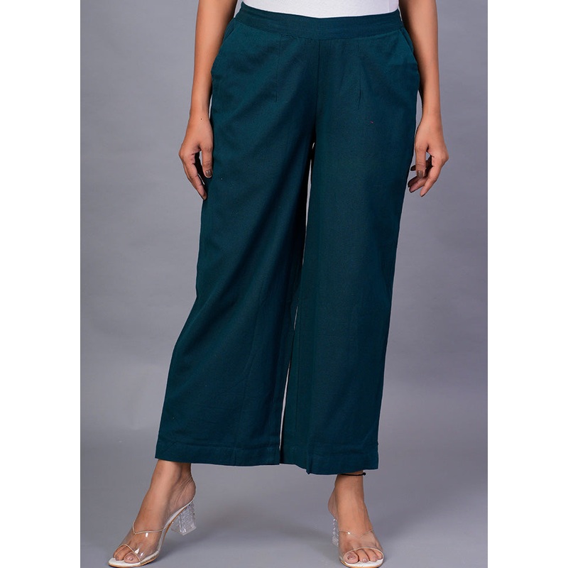 Teal Cotton Festive Pant - JD986598439