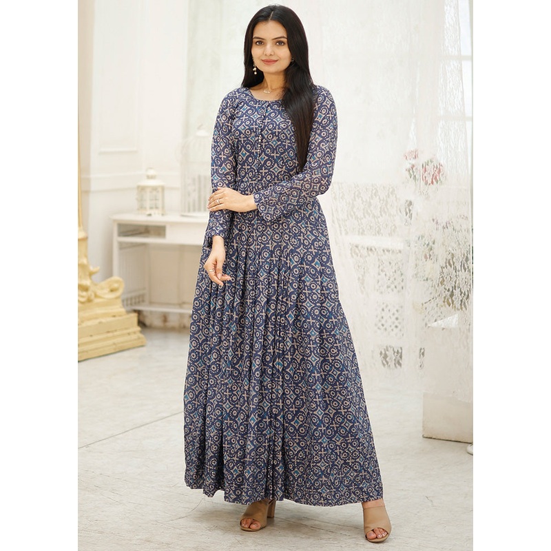Multicolor Readymade Georgette Indian Dress - JD986598225