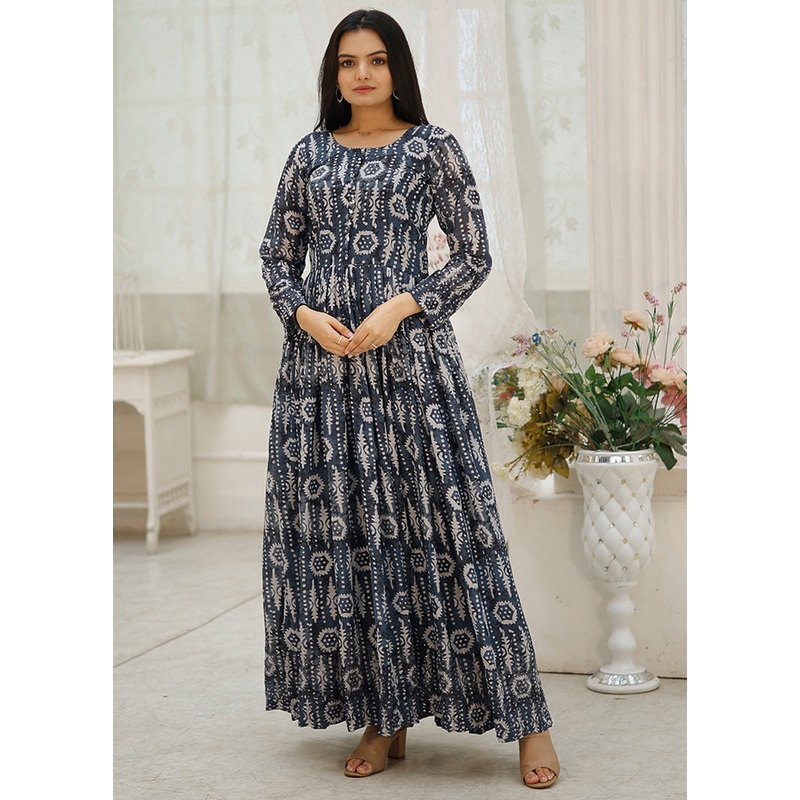Multicolor Readymade Georgette Indian Dress - JD986598226