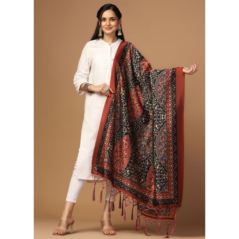 Black Art Silk Dupatta - JD986597912