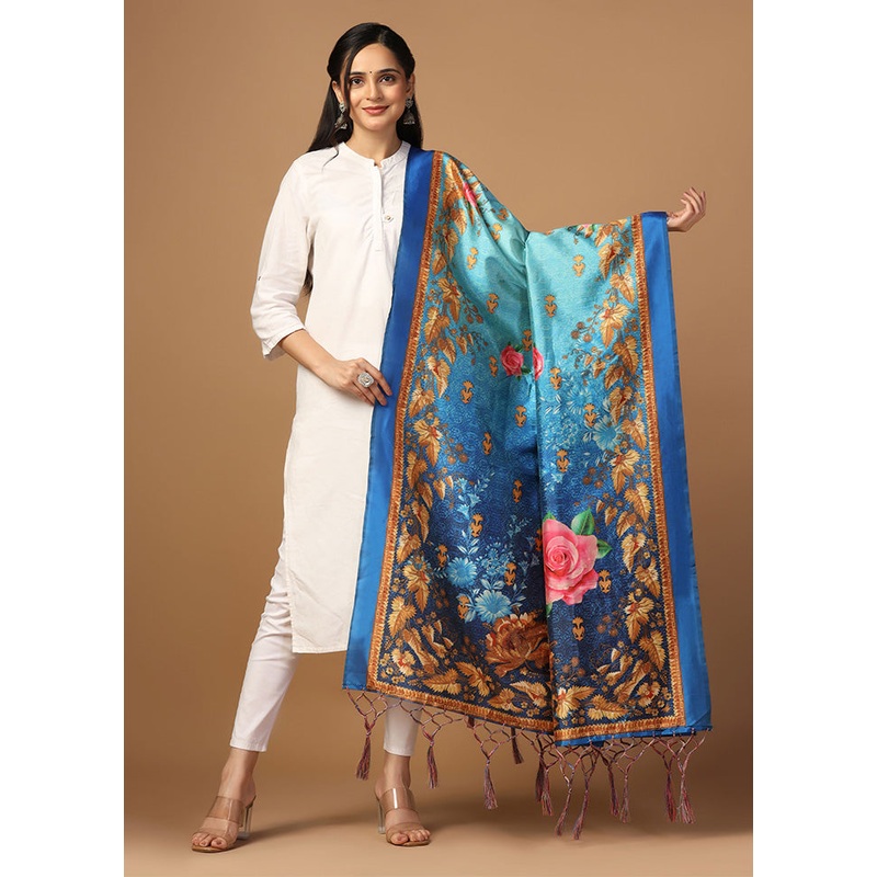Blue Art Silk Dupatta - JD986597947