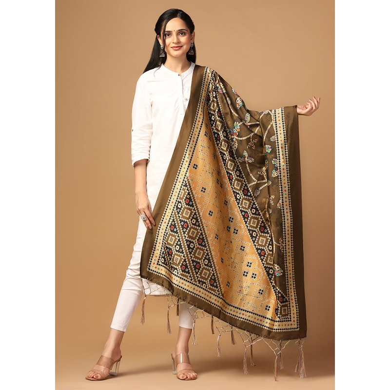 Green Art Silk Dupatta - JD986597944