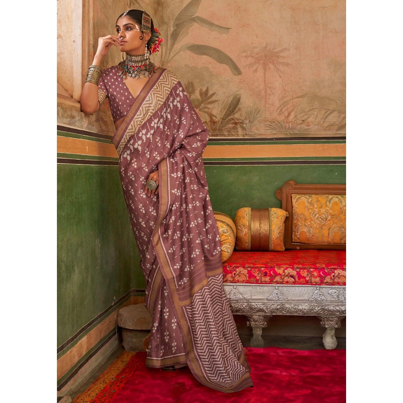 Multicolor Spun Silk Saree With Blouse Piece - JD986597801