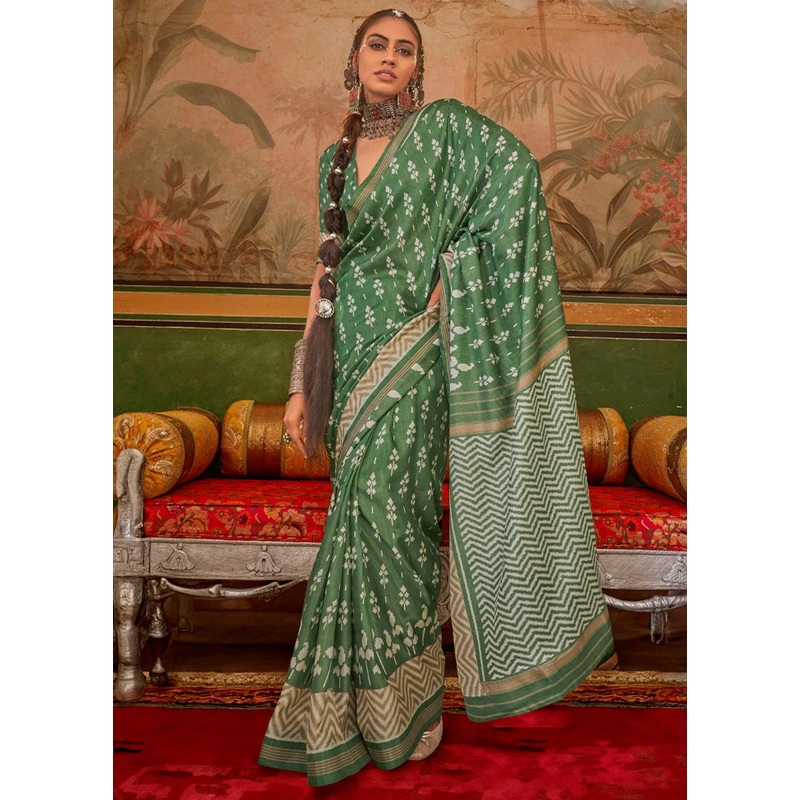 Multicolor Spun Silk Saree With Blouse Piece - JD986597802