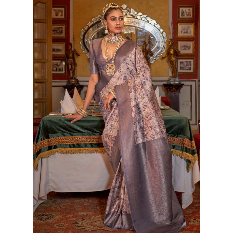 Multicolor Tussar Silk Saree With Blouse Piece - JD986597768