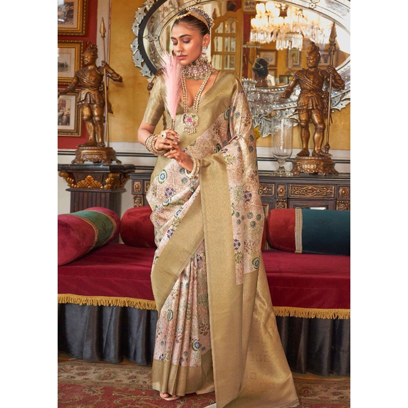 Multicolor Tussar Silk Saree With Blouse Piece - JD986597773