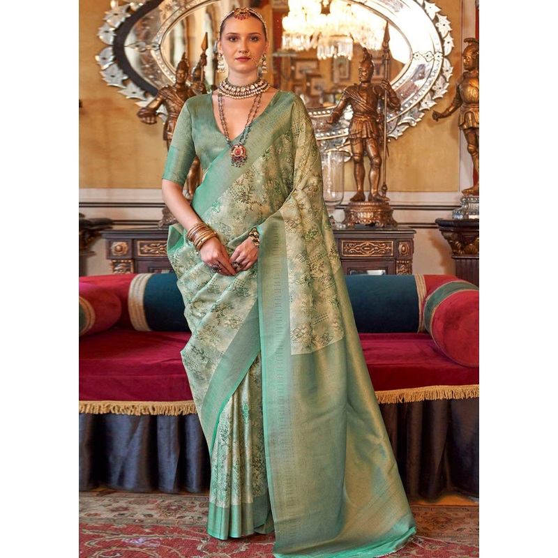 Multicolor Tussar Silk Saree With Blouse Piece - JD986597777
