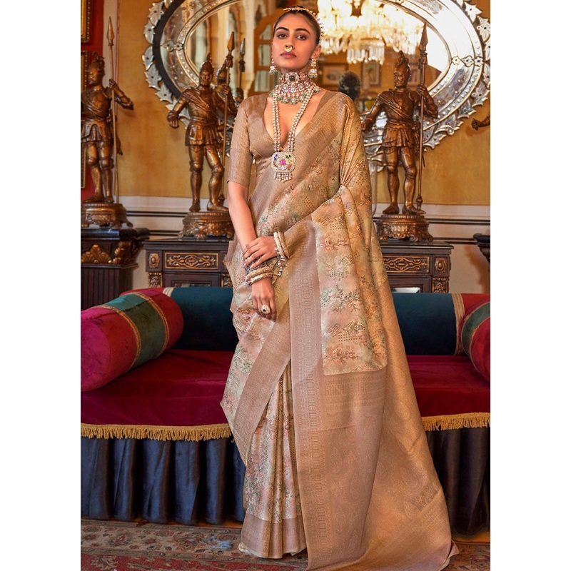 Multicolor Tussar Silk Saree With Blouse Piece - JD986597778