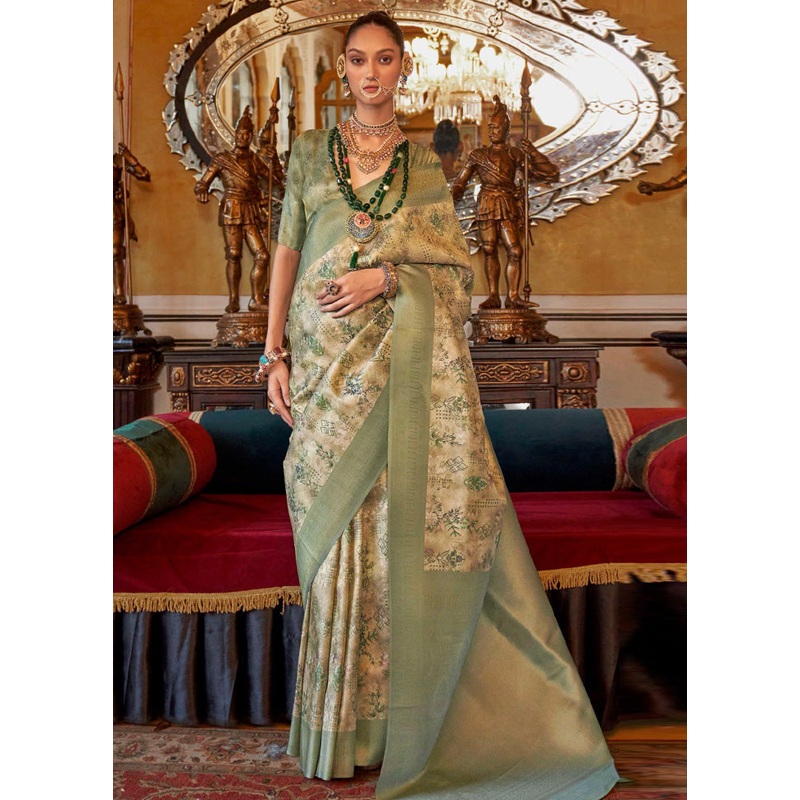 Multicolor Tussar Silk Saree With Blouse Piece - JD986597779