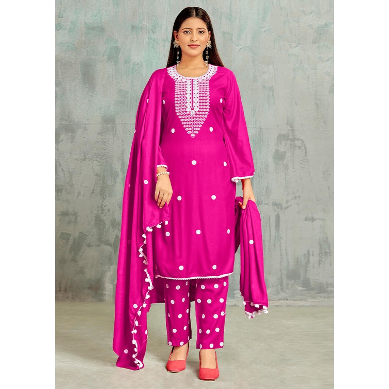 3 Pc Rani Unstitched Cotton Suit Set - JD986597491