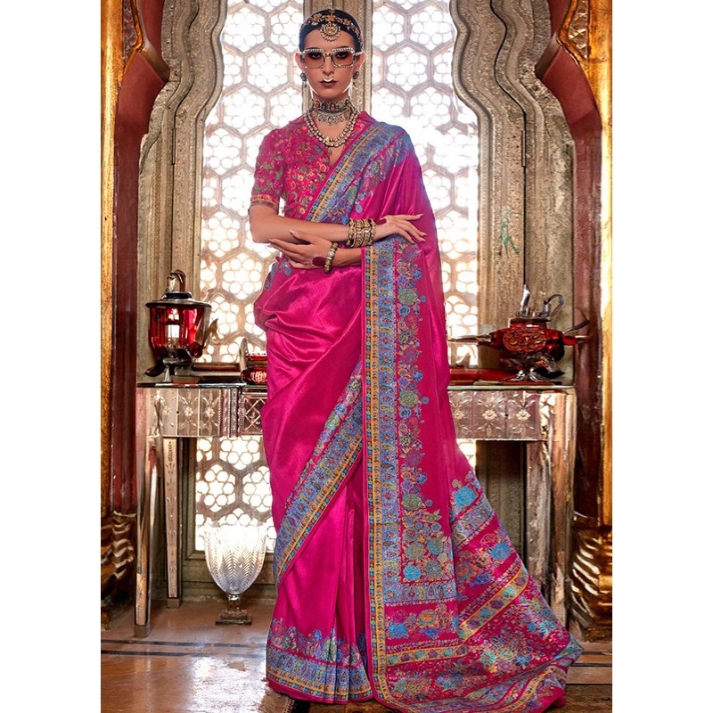 Rani Spun Silk Saree With Blouse Piece - JD986597521