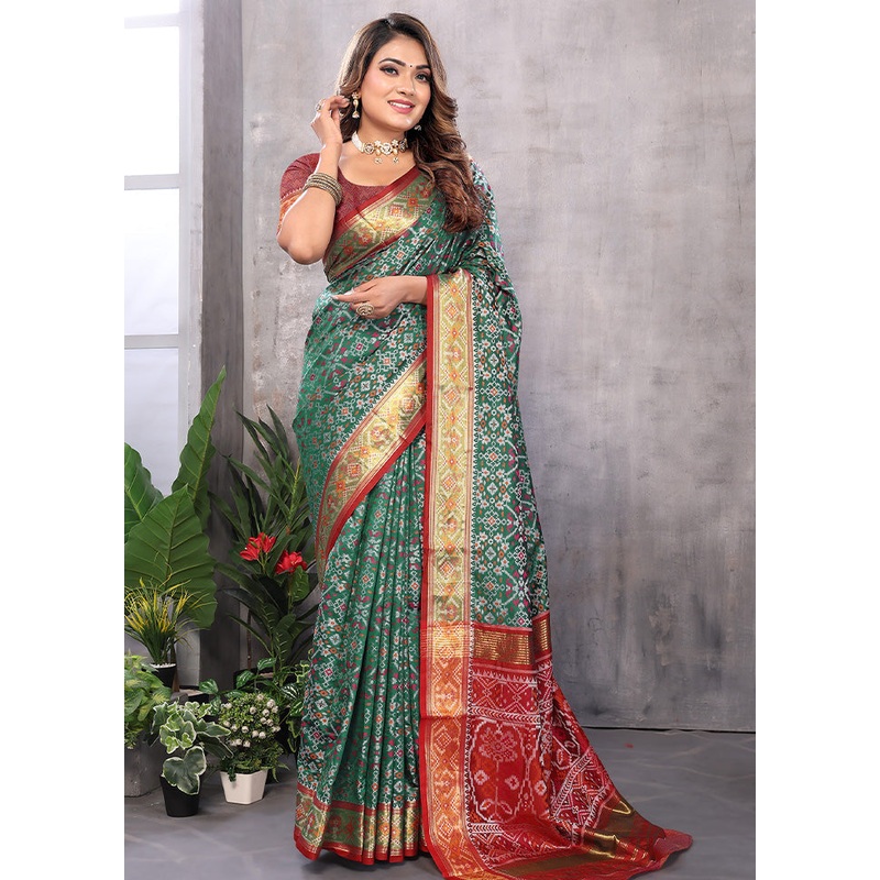 Multicolor Spun Silk Saree With Blouse Piece - JD986597383