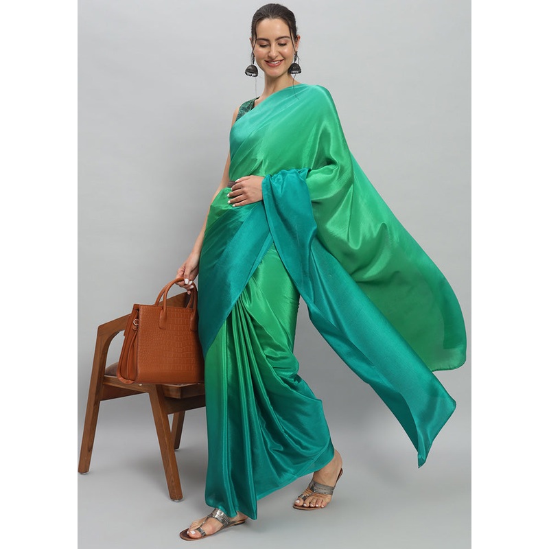 Multicolor Spun Silk Saree With Blouse Piece - JD986597402