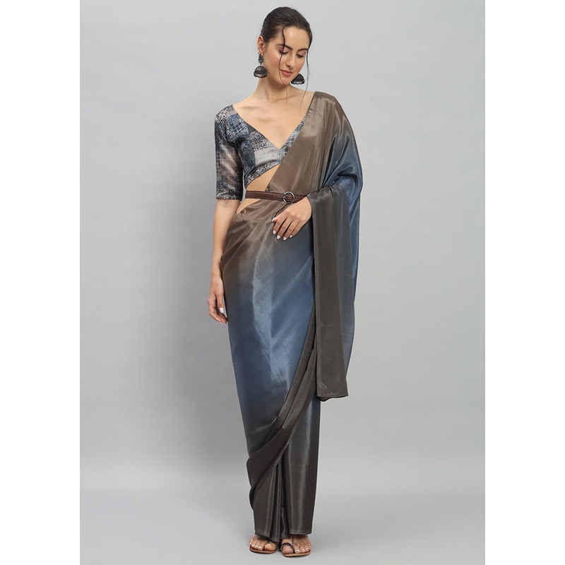 Multicolor Spun Silk Saree With Blouse Piece - JD986597403