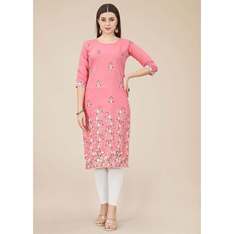 Pink Readymade Silk Kurti - JD986597322