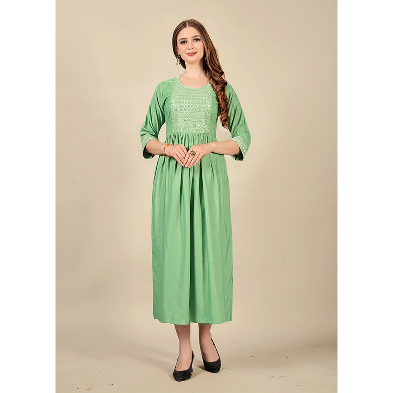 Pista Green Readymade Cotton Kurti - JD986597334