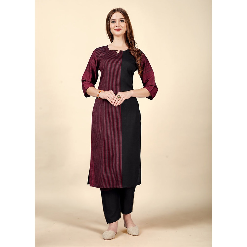 2 Pc Pink Readymade Cotton Kurti Set - JD986597147