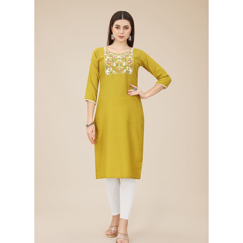 Green Readymade Silk Kurti - JD986597171