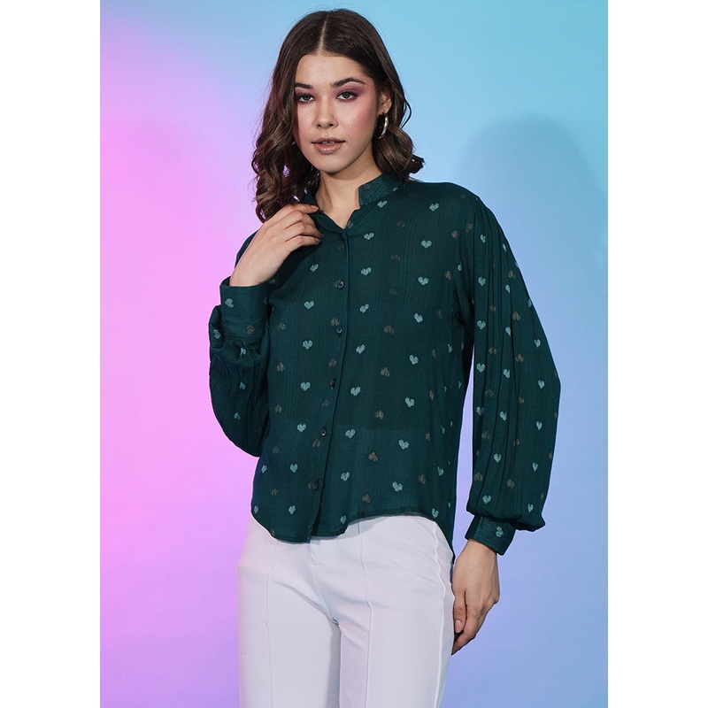 Green Readymade Viscose Top - JD986597231