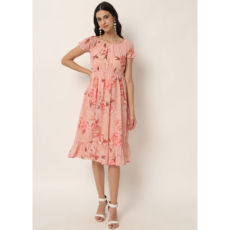 Pink Readymade Georgette Kurti - JD986597174