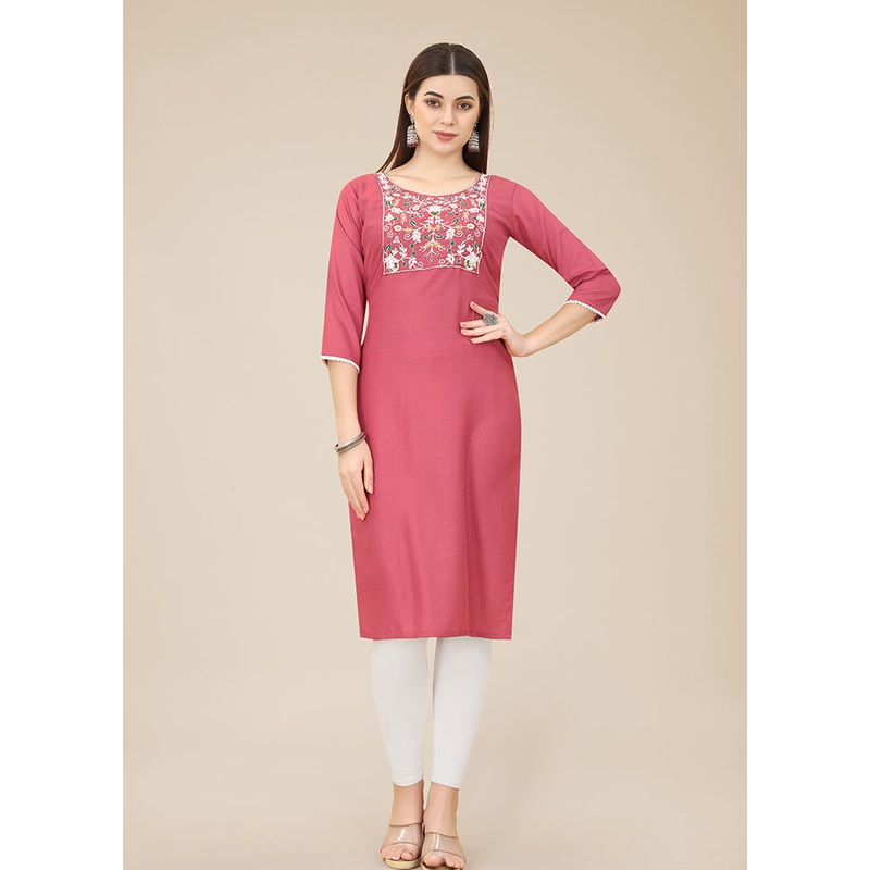 Pink Readymade Silk Kurti - JD986597169