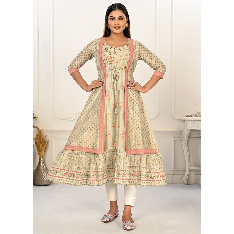 Pista Green Readymade Cotton Kurti - JD986597140
