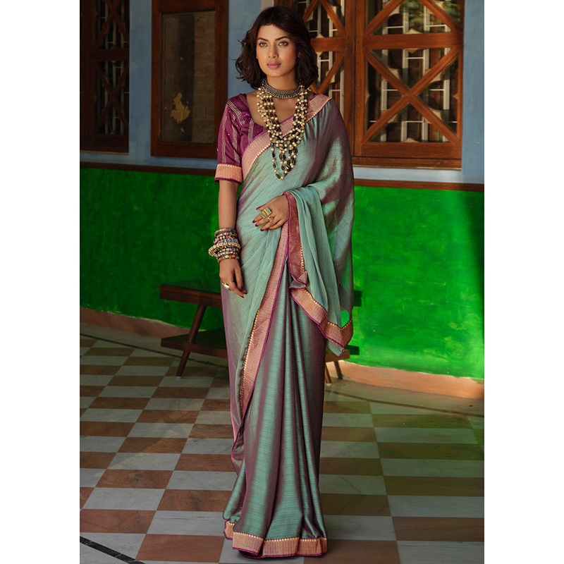 Olive Green Spun Silk Zari Woven Saree With Blouse Piece - JD986596695