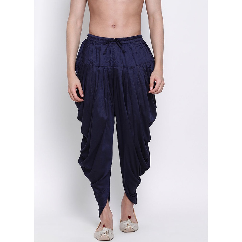 Deep Blue Solid Silk Kaul - JD986596156