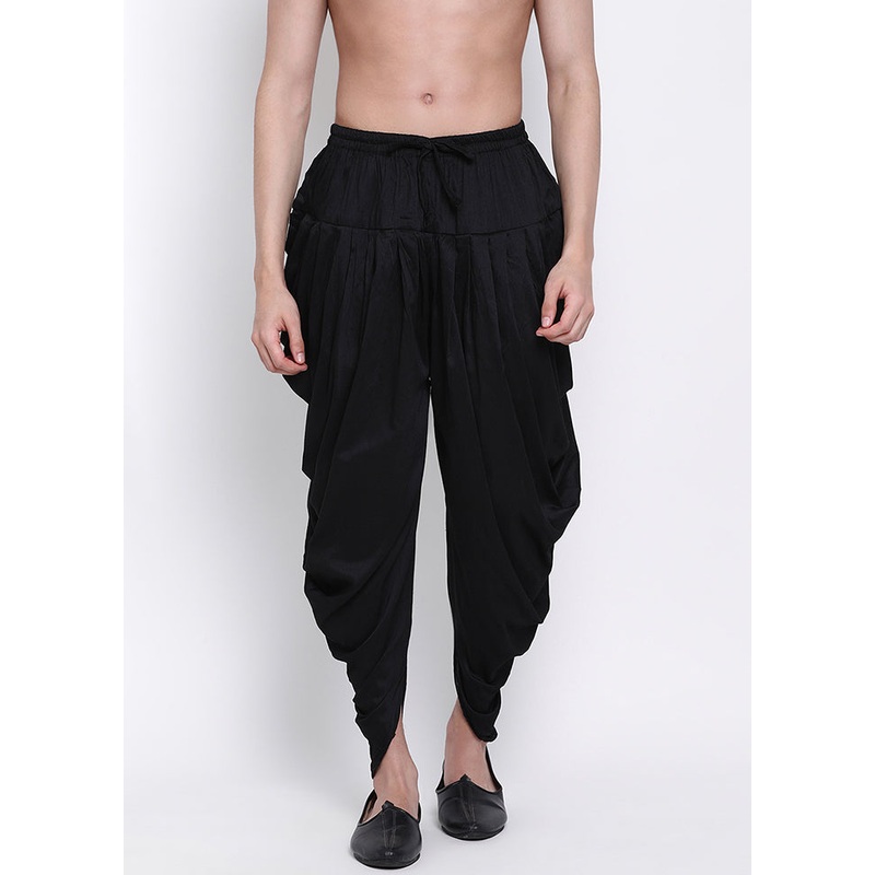 Black Solid Silk Kaul - JD986596154