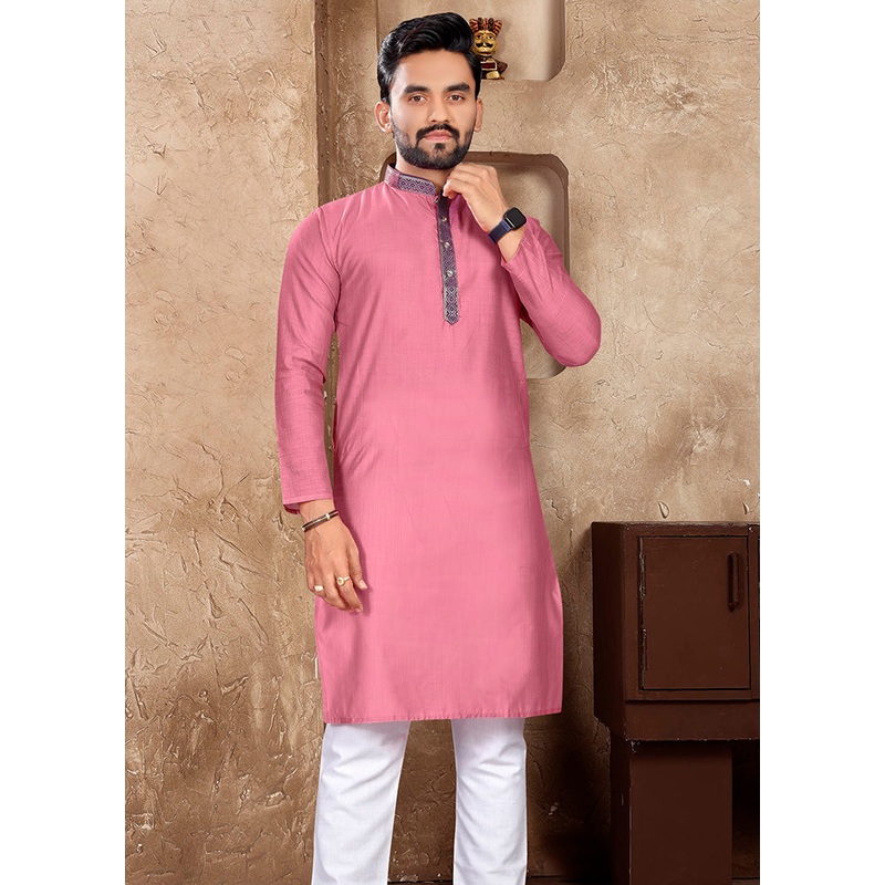 Pink Silk Kurta - JD986596011