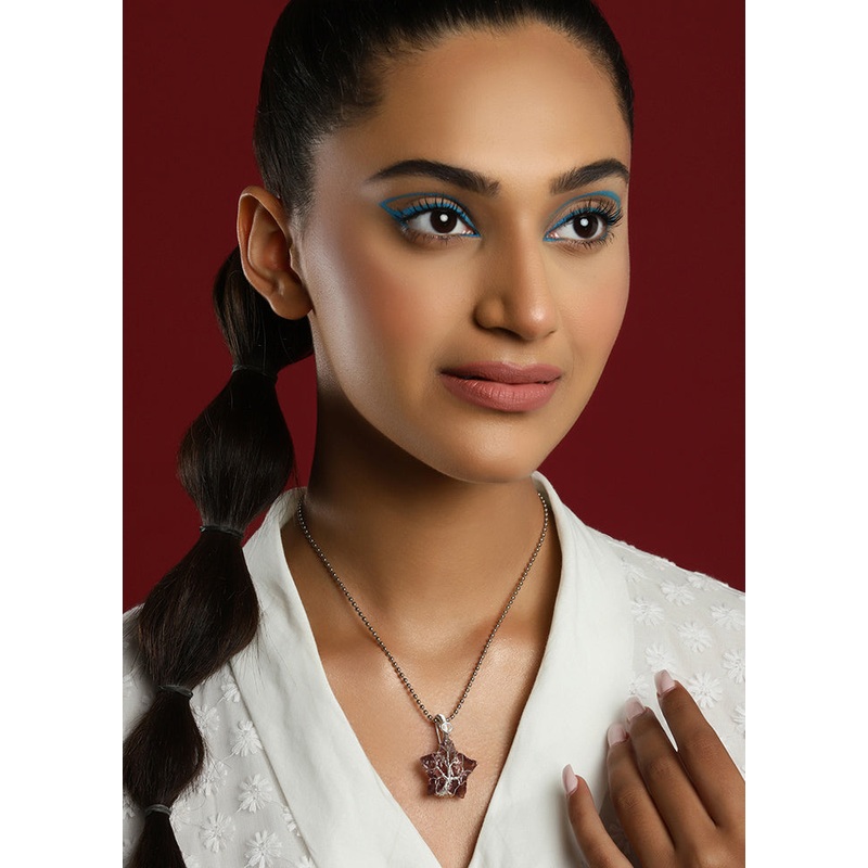 Golden Stone Work Alloy Necklace - JD986595493
