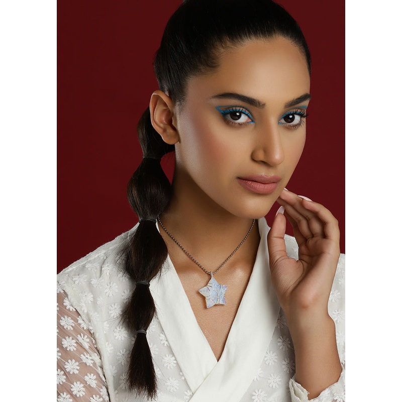 Golden Stone Work Alloy Necklace - JD986595494