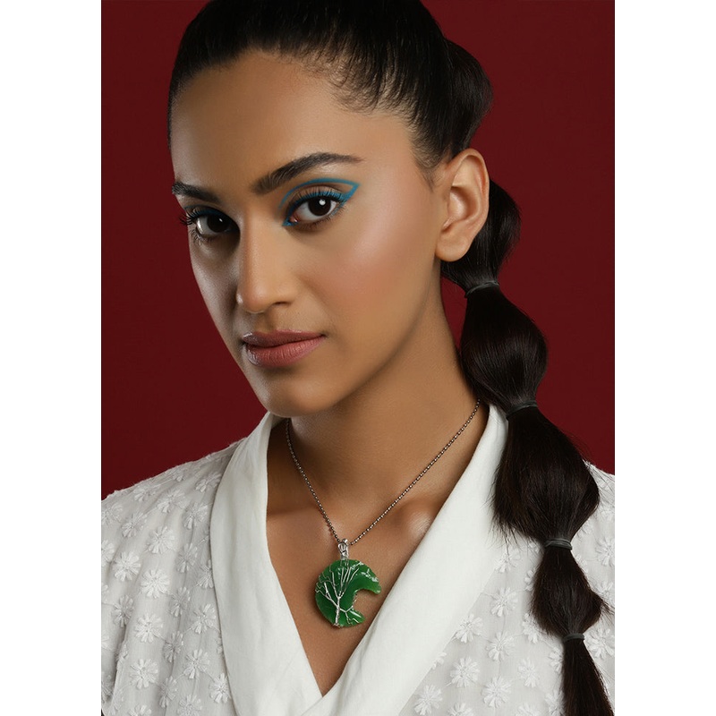 Golden Stone Work Alloy Necklace - JD986595497