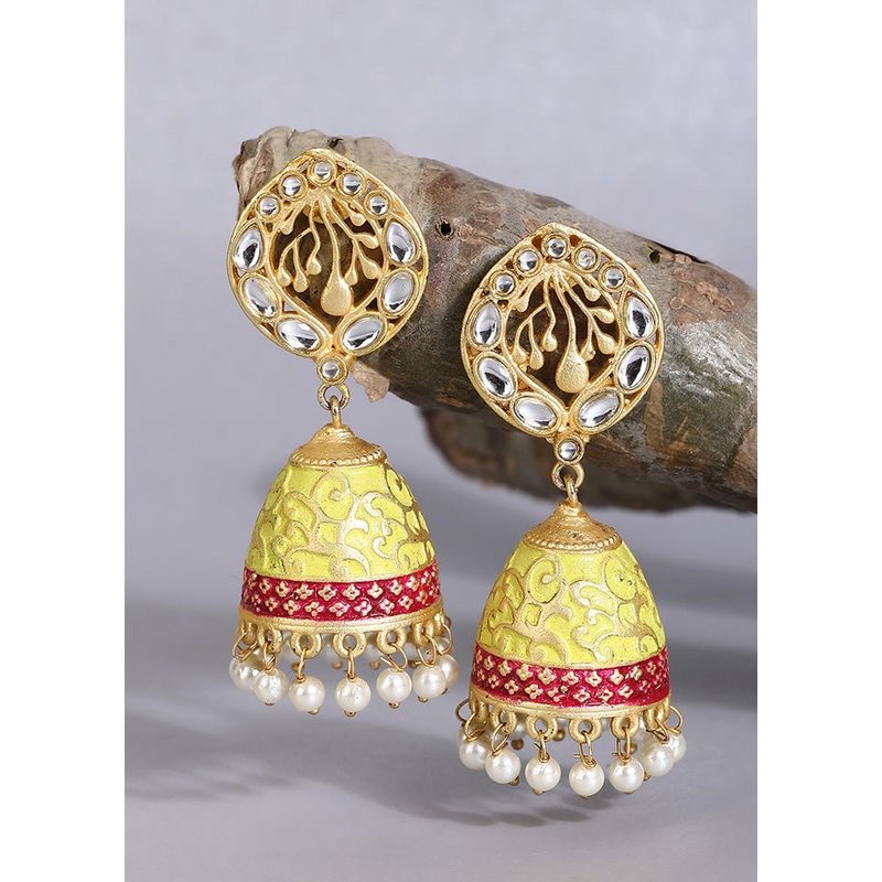 White Beats Matte Gold Jhumka - JD986595572