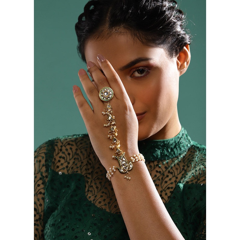 Golden Stone Work Alloy Hand Harness - JD986595346