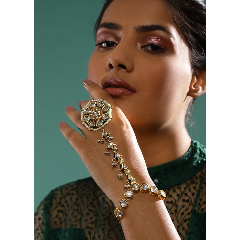 Golden Stone Work Alloy Hand Harness - JD986595347