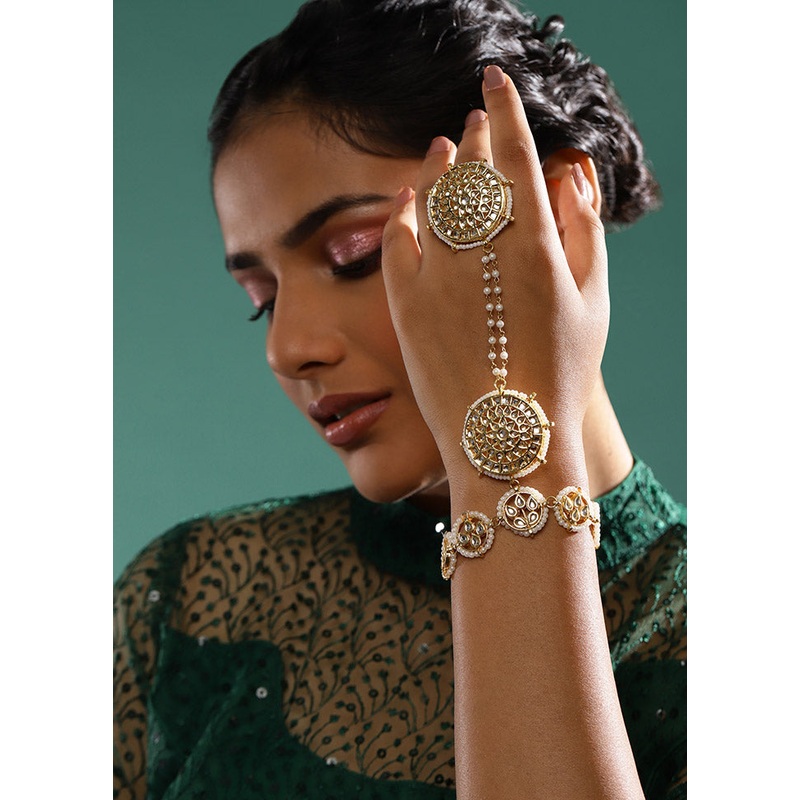 Golden Stone Work Alloy Hand Harness - JD986595348