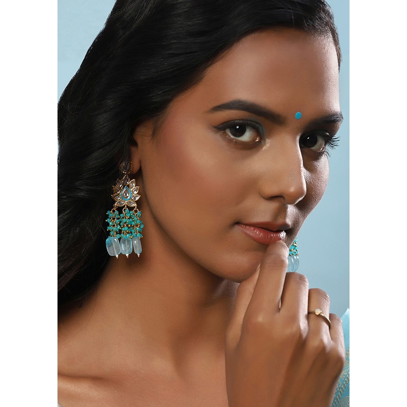Beaded Kundan Earrings - JD986594952