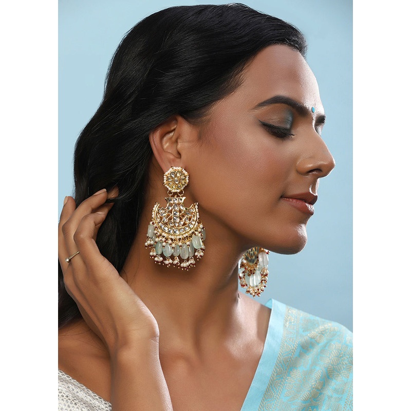 Beaded Kundan Earrings - JD986594954