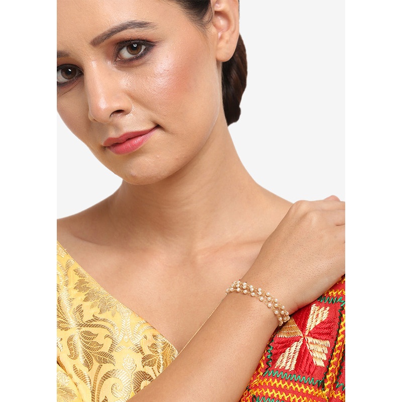 Gold Plated Kundan Charm Bracelet - JD986594771