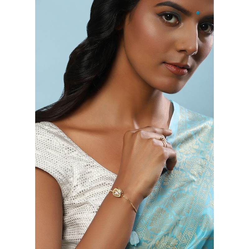 Kundan And Chain Bracelet - JD986594923