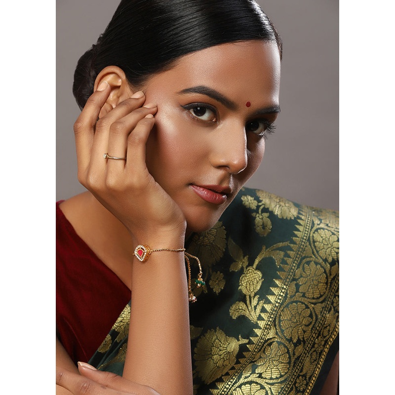 Kundan And Chain Bracelet - JD986594924