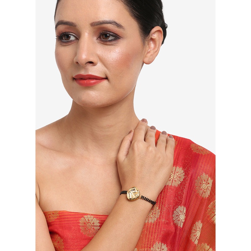 Gold Plated Kundan Mangalsutra Bracelet - JD986594697