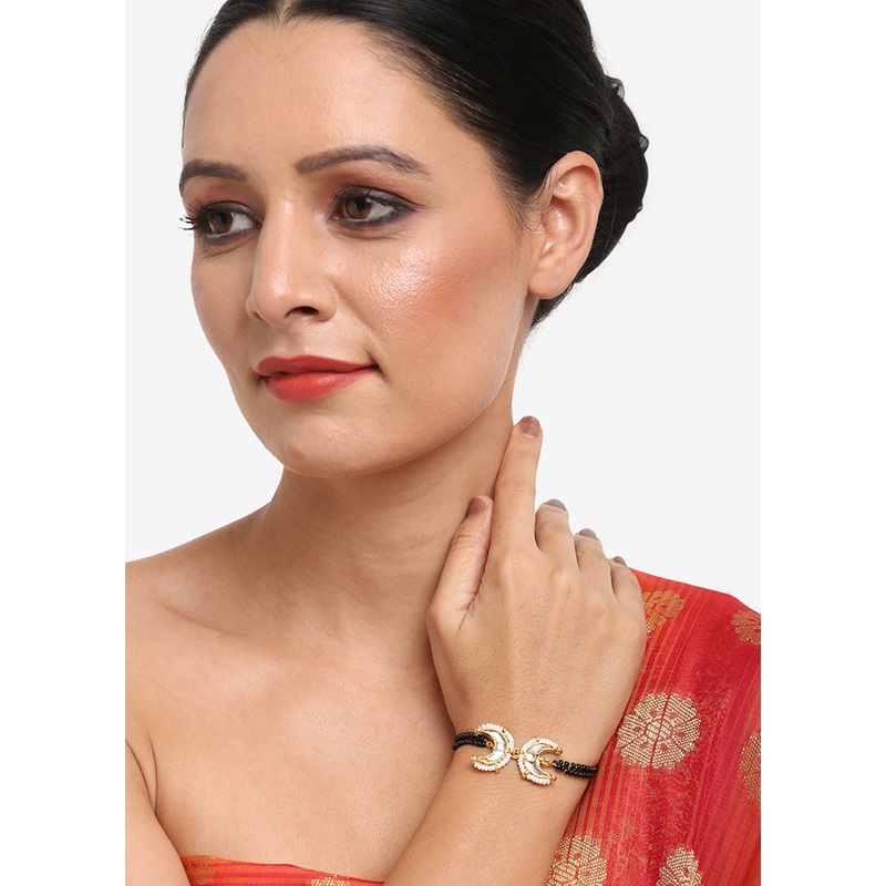 Gold Plated Kundan Mangalsutra Bracelet - JD986594708