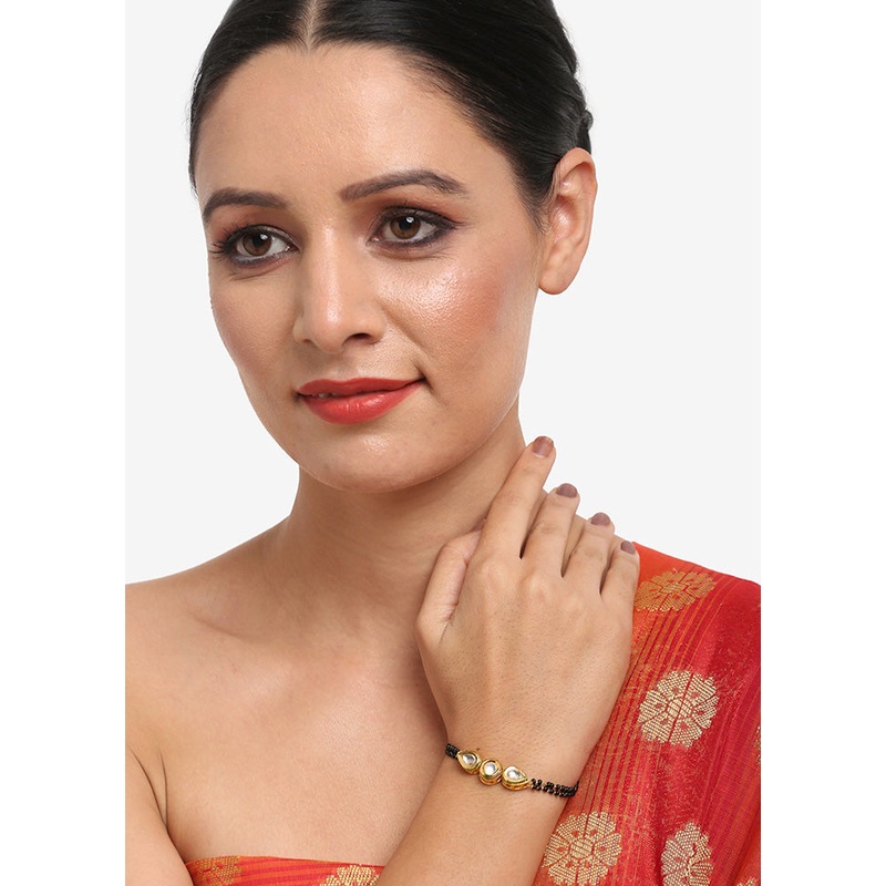 Gold Plated Kundan Mangalsutra Bracelet - JD986594711