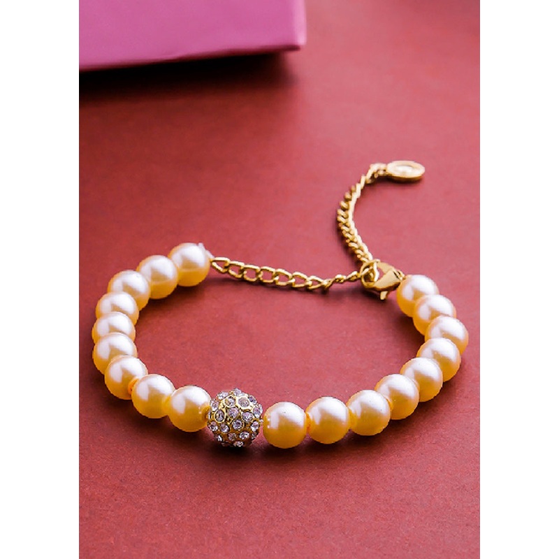 Gold Plated Adorable Pearl Bracelet - JD986594172