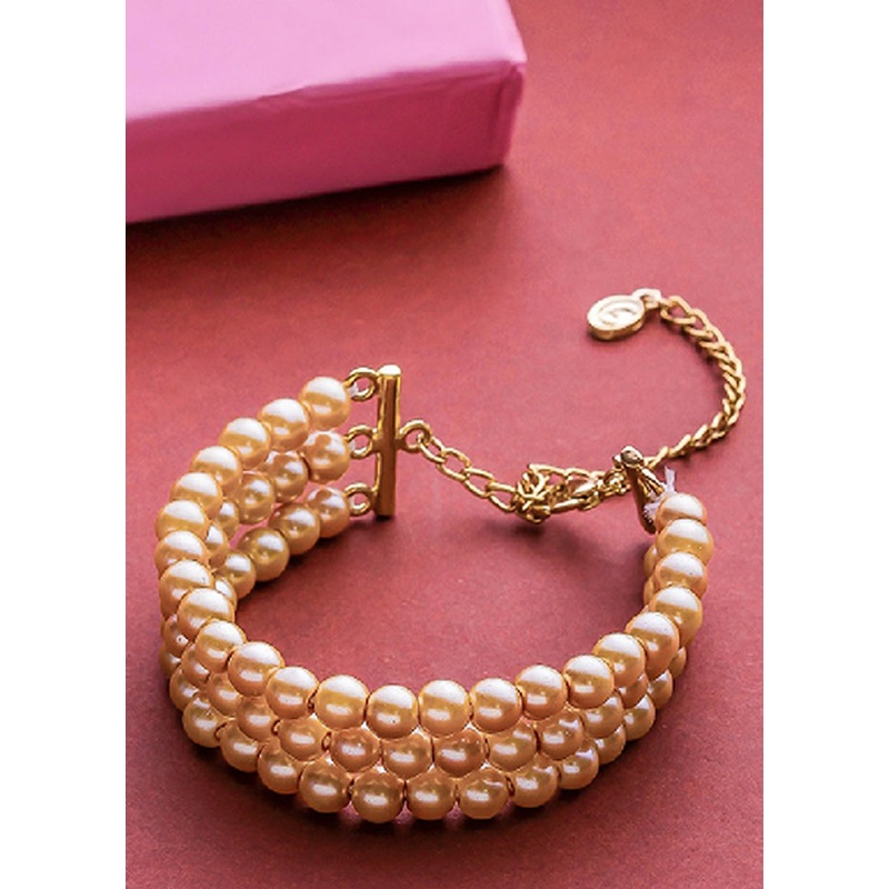 Gold Plated Attractive Pearl Bracelet - JD986594171
