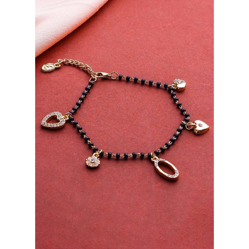 Gold Plated Fashionable Mangalsutra Bracelet - JD986594159